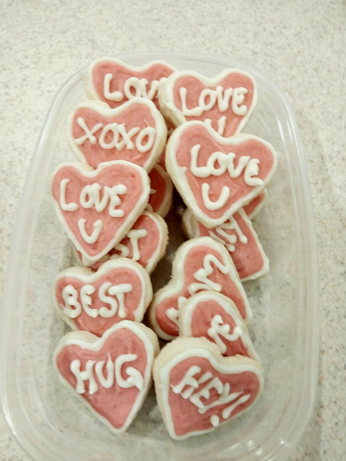 Valentine's Day cookies I made for the family