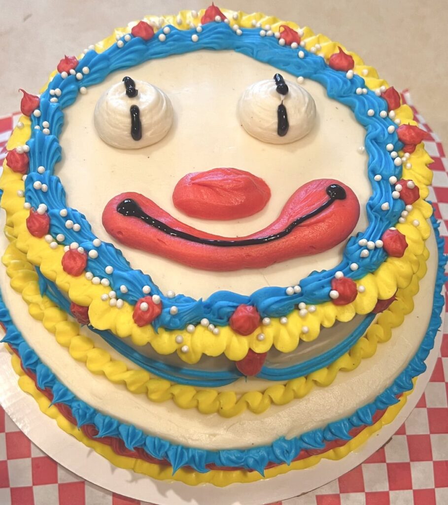 My friend and I made a funfetti clown cake for my birthday :)
