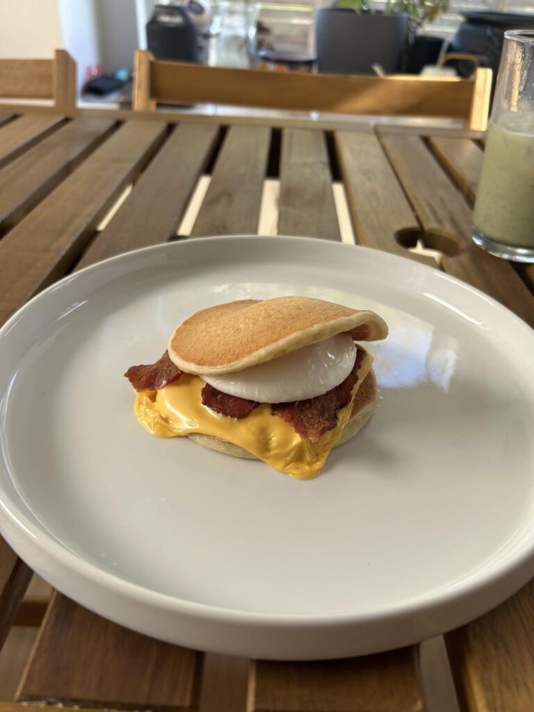 318 cal, 24g protein microwave McGriddle!