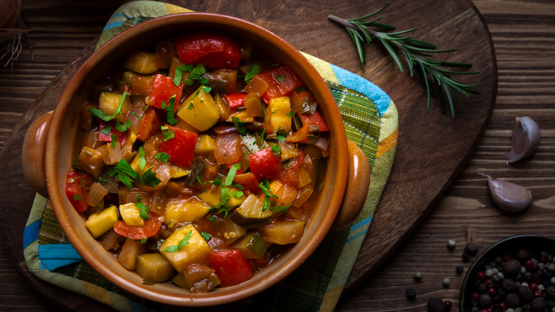 a pot of ratatouille