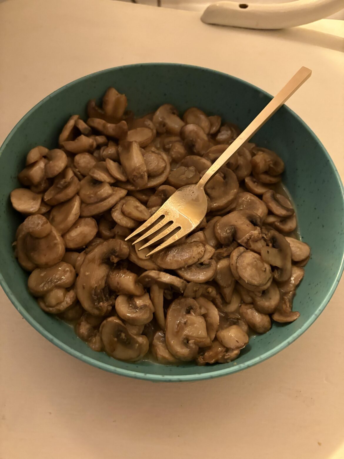 Mushrooms, butter, and garlic salt for dinner