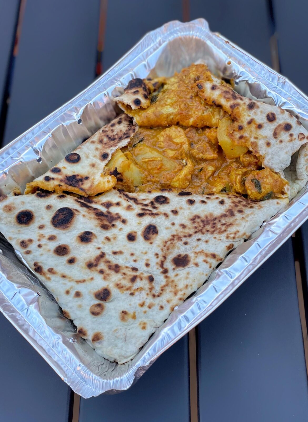 Challenging myself to eat Canadian foods for 20 days straight. Day 11 is Toronto style butter chicken roti from Roti Mahal.