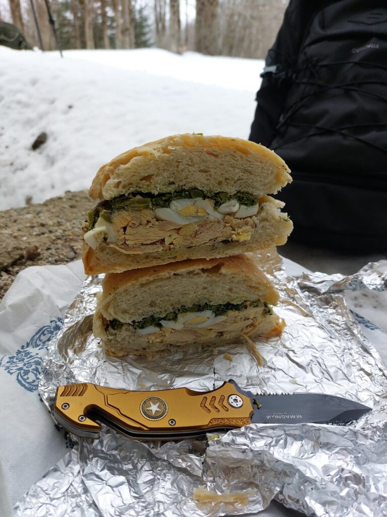 My homemade panino I made with flour. For mountain. ⛰️🇮🇹