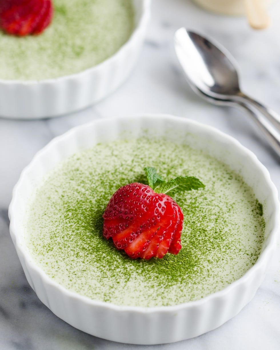 matcha panna cotta green desserts