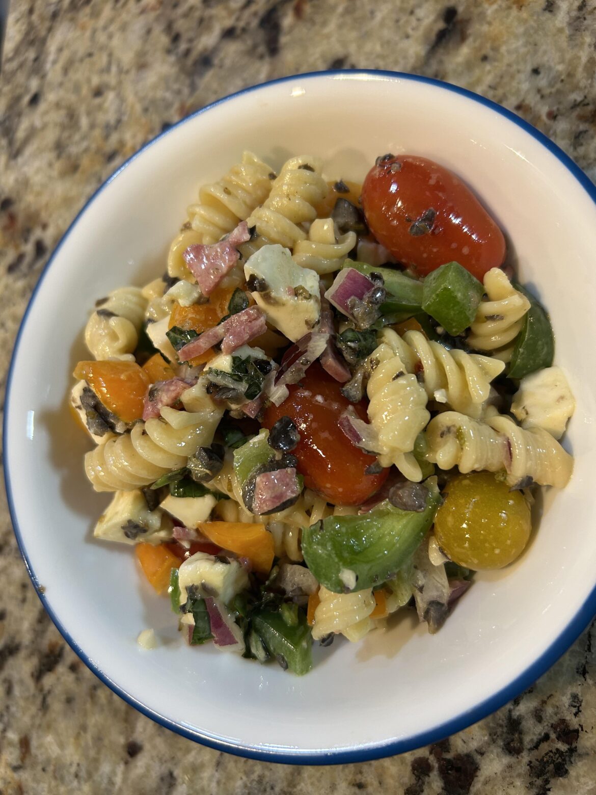 I made an Italian pasta salad… thing? Haha idk but it was really good!!