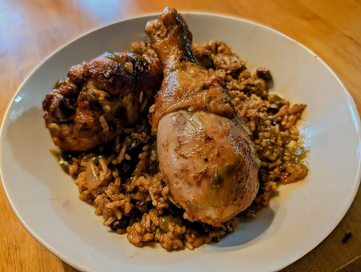 One pan Chicken Rice and a beans