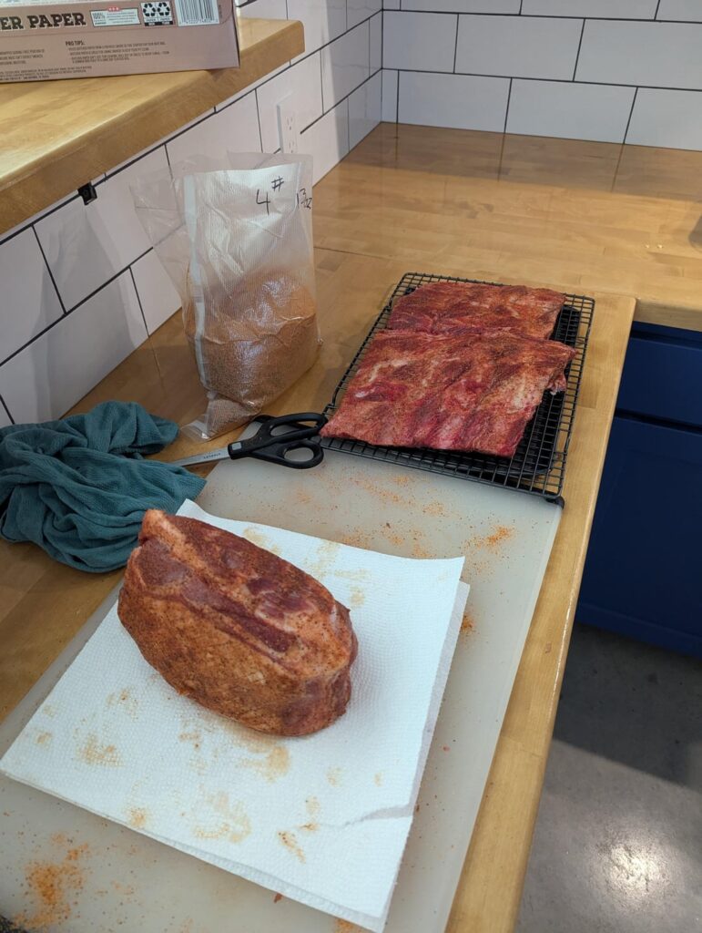 Wagyu beef ribs and lil pork butt