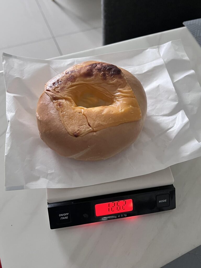 calories in this truffle cream cheese bagel? 126g