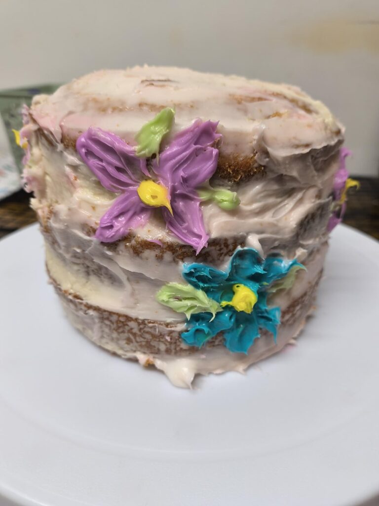 First time decorating a cake it's my husband & I 16th anniversary