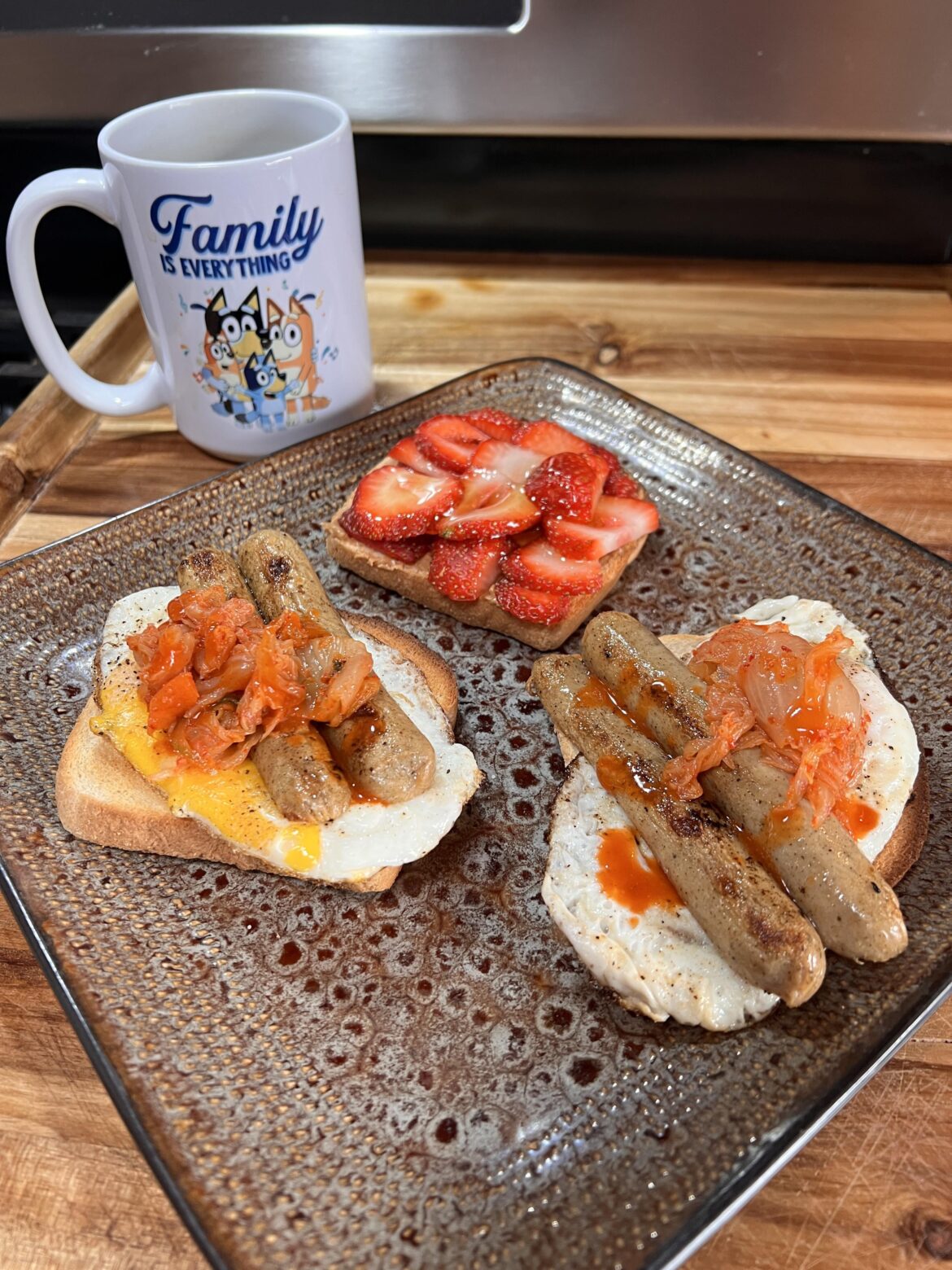 422 calories. Loaded Breakfast Toast.