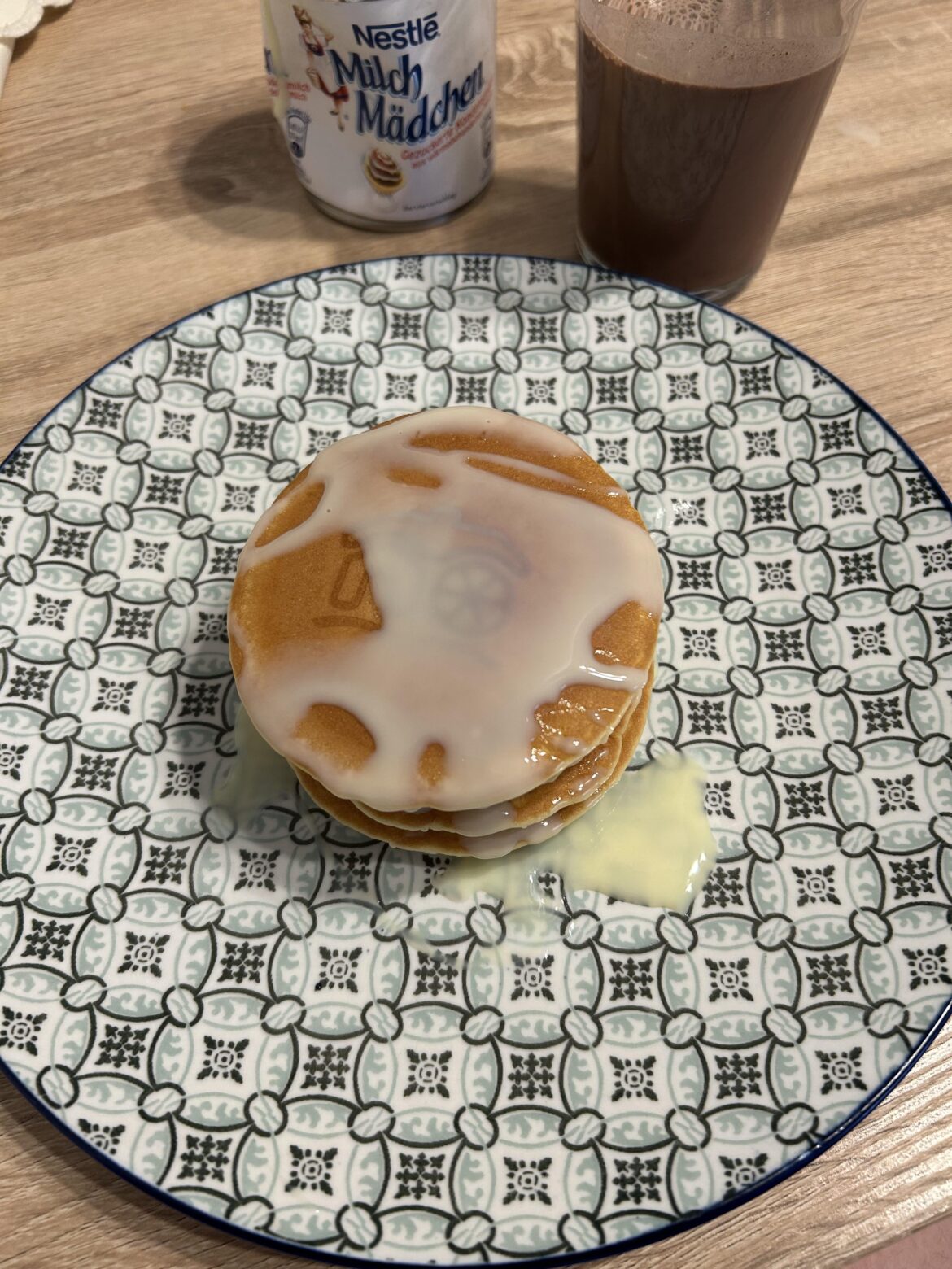 Pancakes with condensed milk ( it is good actually)