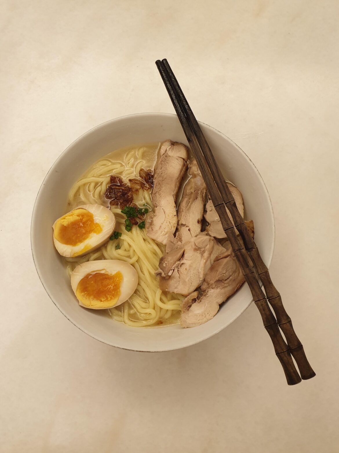 First time making ramen - tori paitan