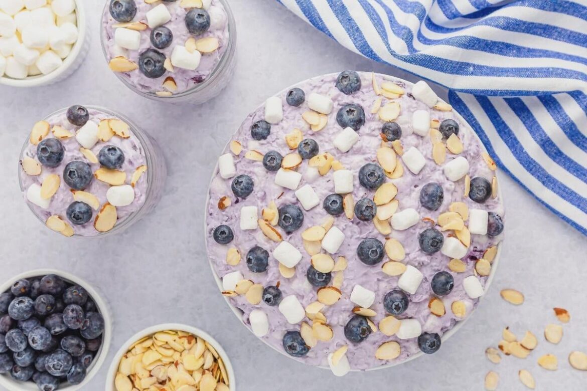 Marshmallow Fruit Salad with Blueberries