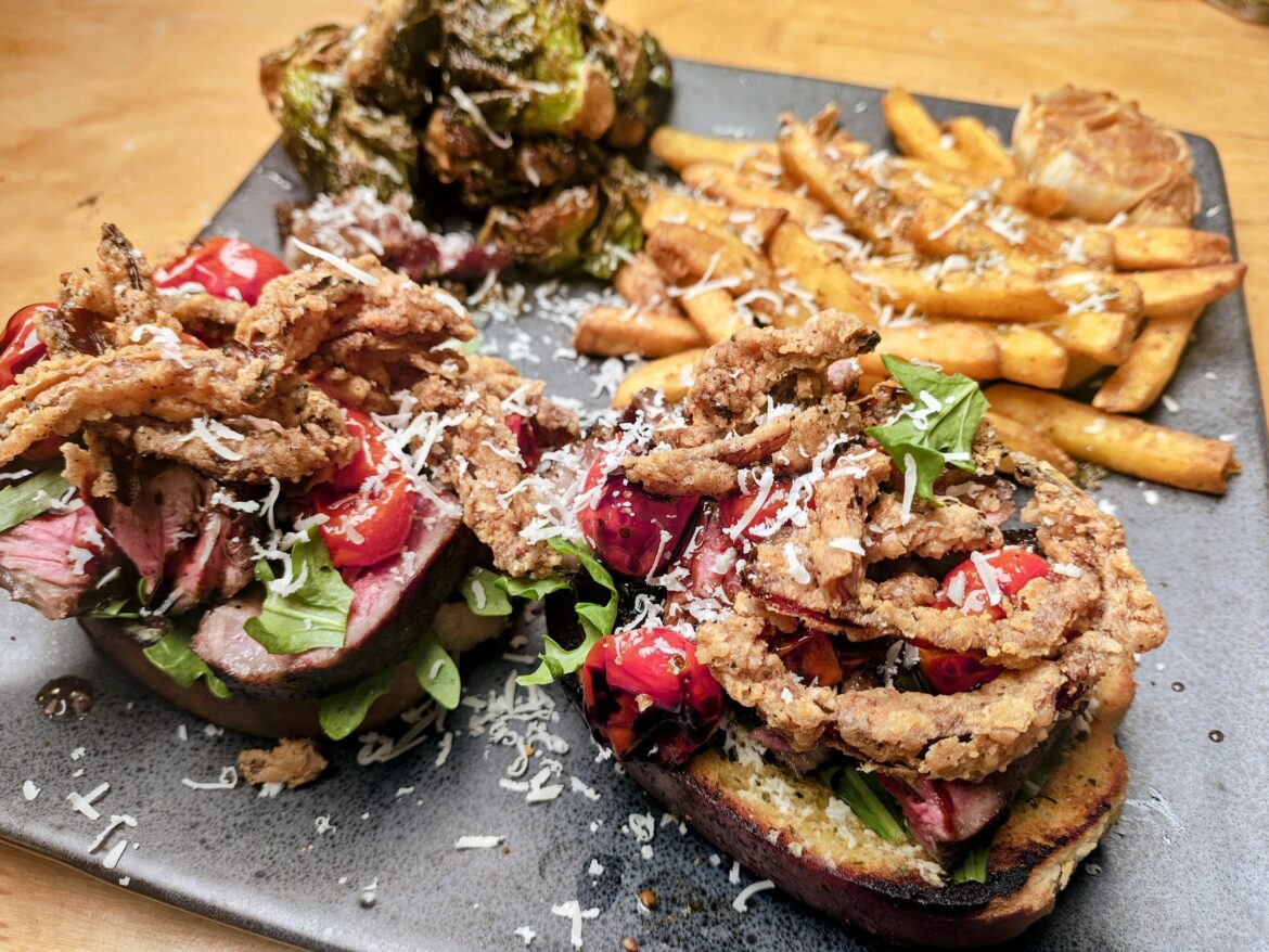 Tried to recreate a steak sandwich from one of my favorite restaurants