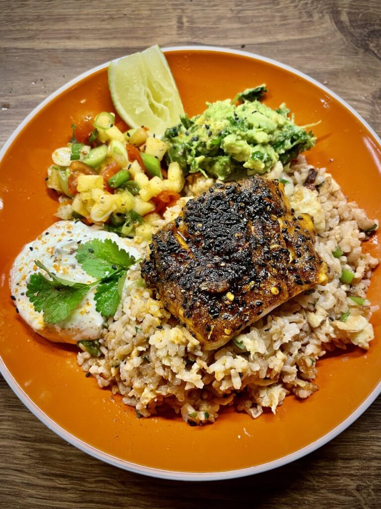 Roast cod with the world’s hottest pineapple salsa!