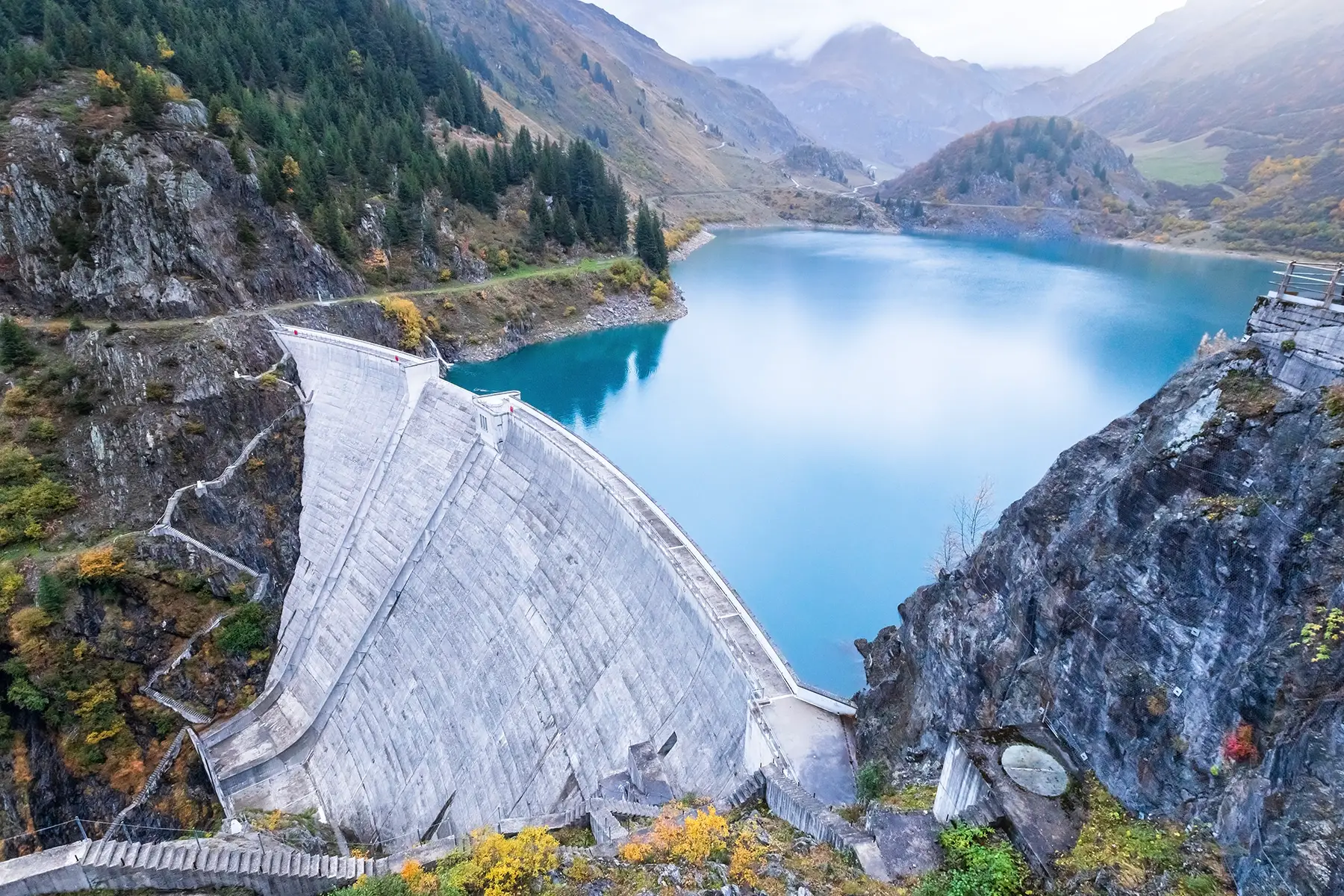 A dam for hydroelectric power