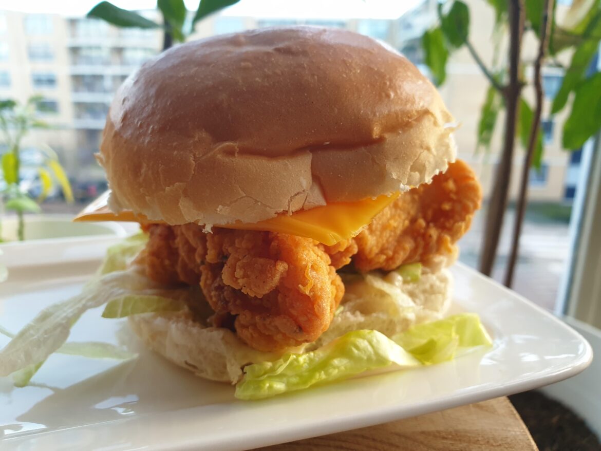 Homemade fried chicken sandwich