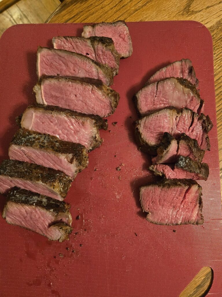 1 Filet, 1 Strip, and 1 Ribeye at 132
