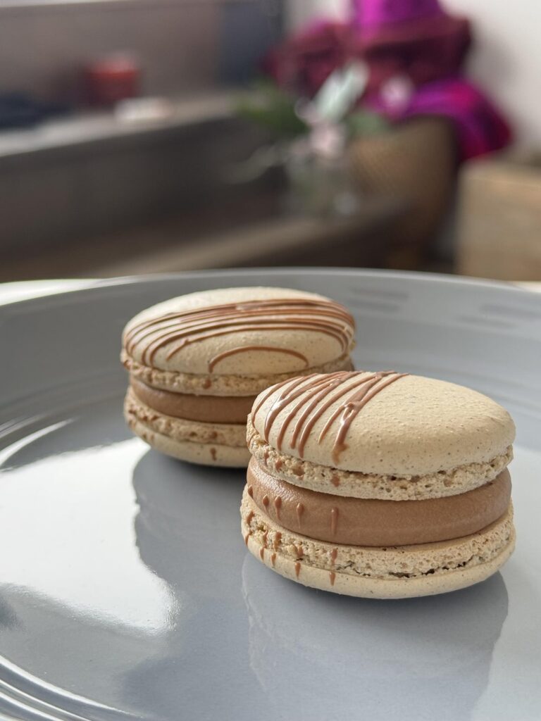 Made Chocolate Chai Macarons with real tea in the shells!