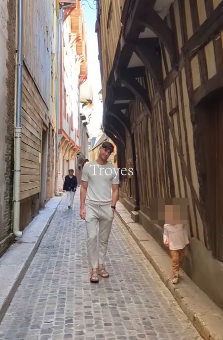 The soap star is currently on holiday with his family in France