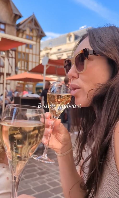 He enjoyed some bubbly with his wife in the Champagne region
