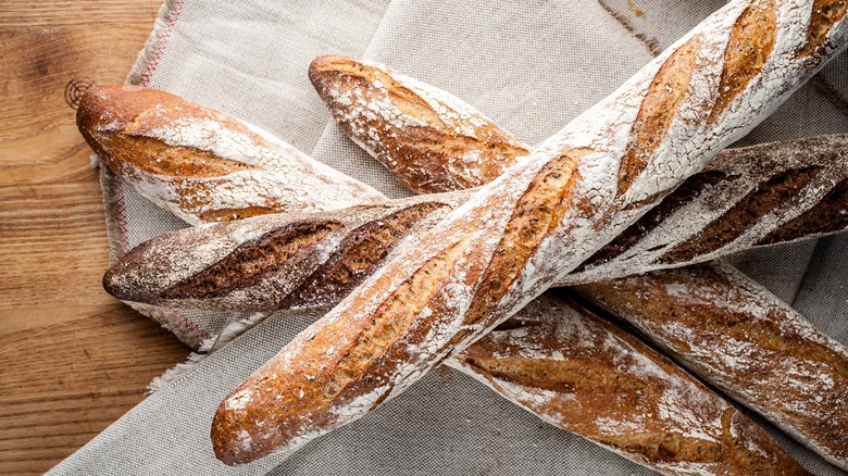 Baguettes on table