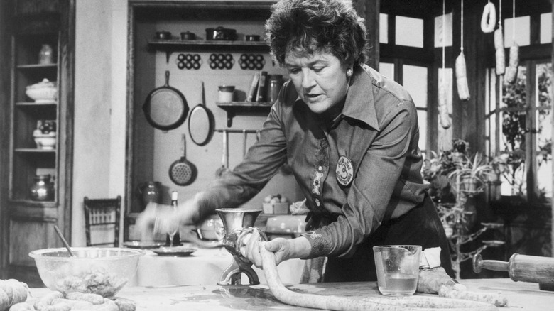Chef Julia Child perparing a meal