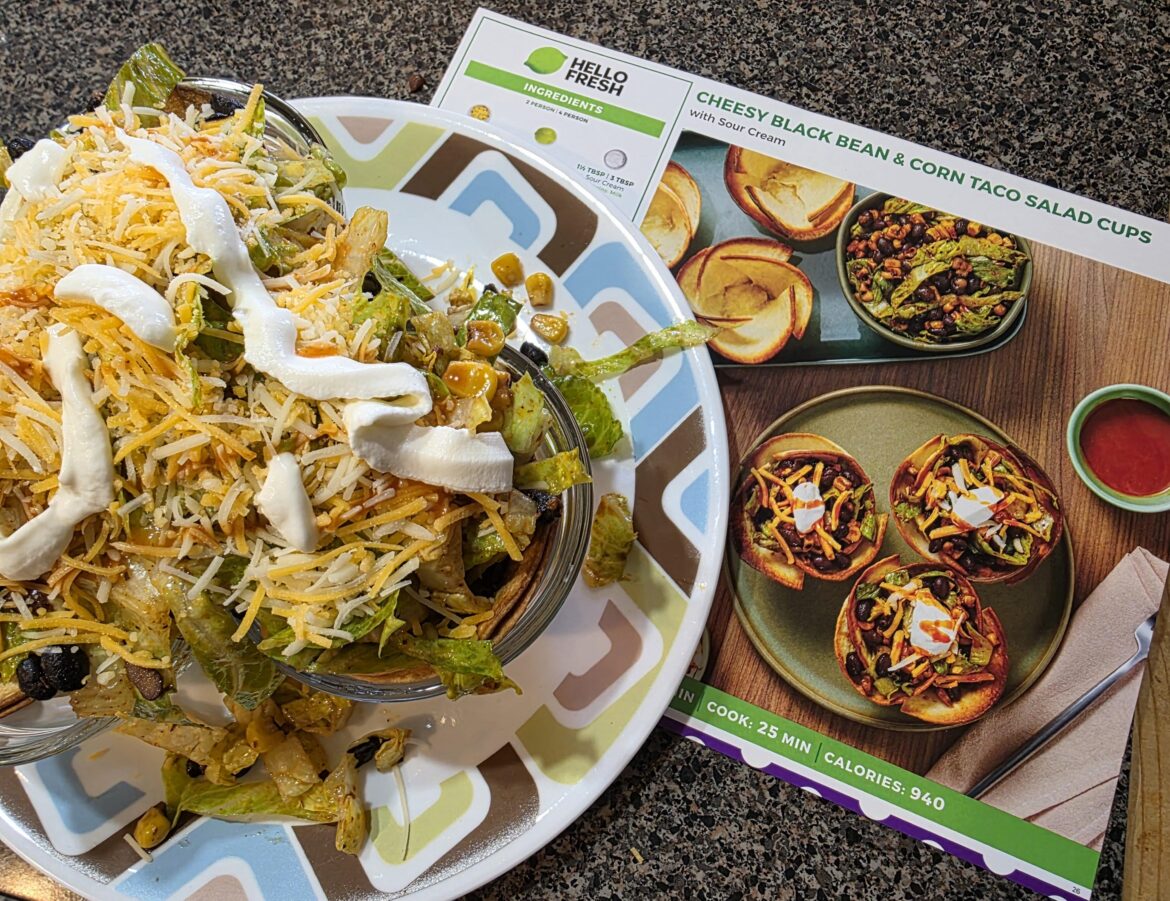 Corn & Black Bean taco salad "cups"