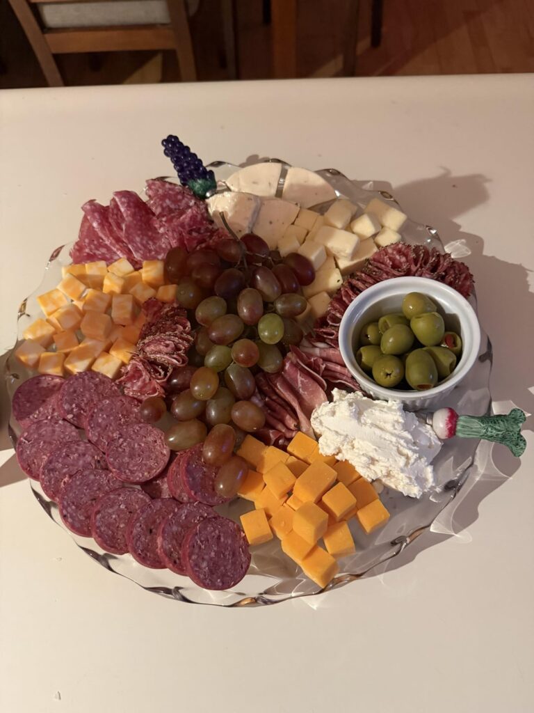 My first ever charcuterie board! I really enjoyed making it, I might have a new hobby. Please give me any and all tips for next time! (Check out pic #2 for its Lady Gaga companion)