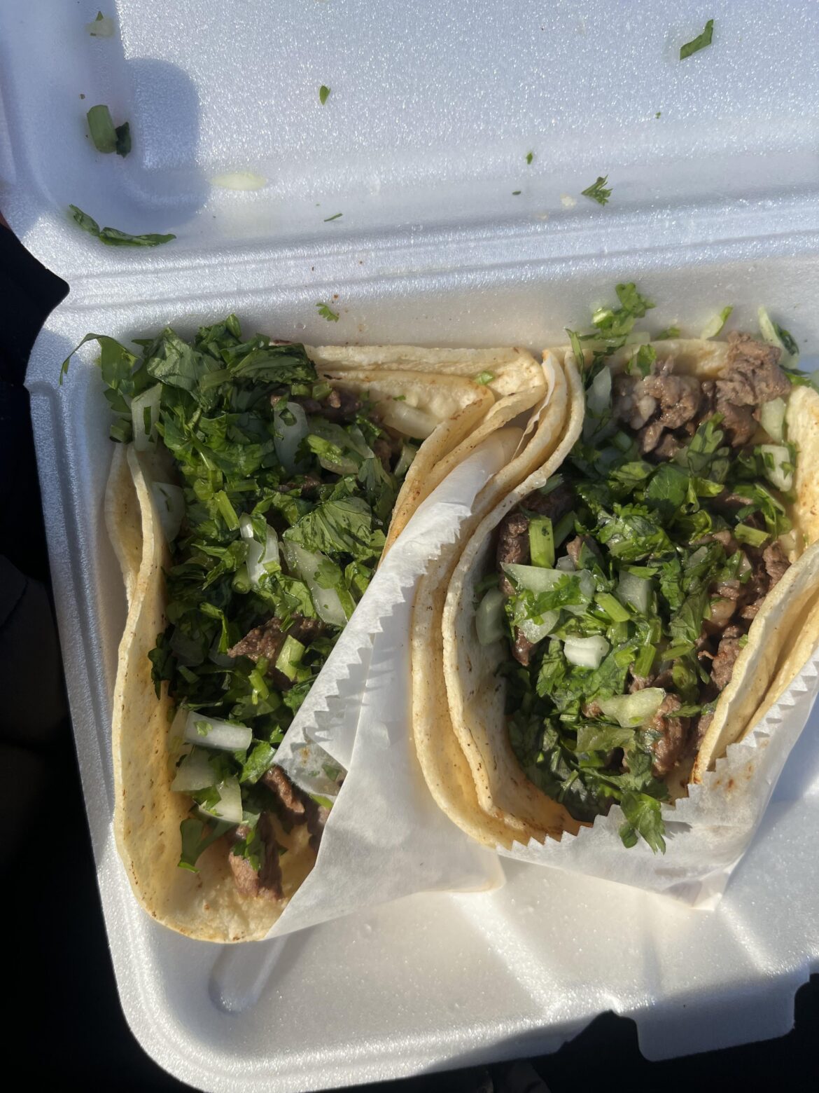 Bistec tacos from a cart near my job