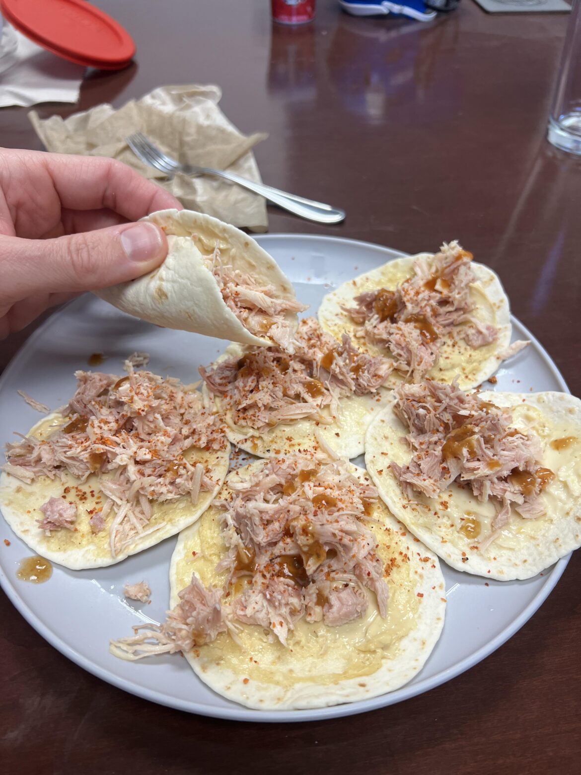 The “I’m too lazy to pack a real lunch” lunch. 450 cals, 56g protein.