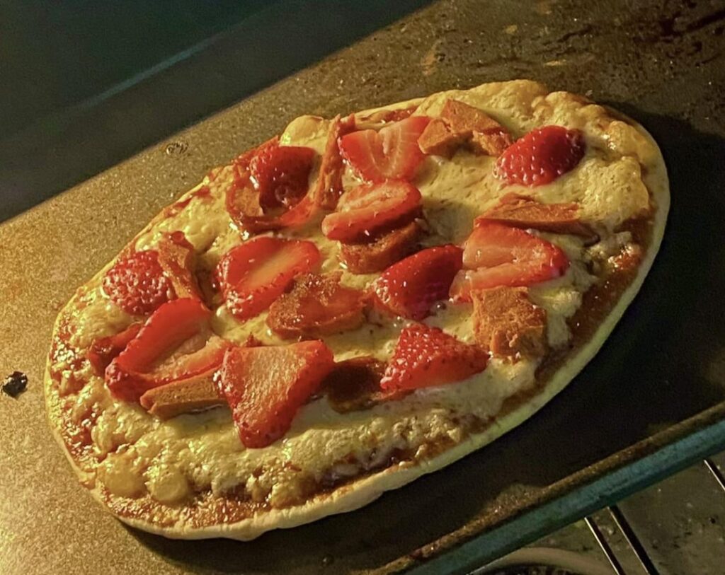 I made a Hawaiian but I forgot to pick up pineapple. Strawberry to the rescue. I’d do it again.