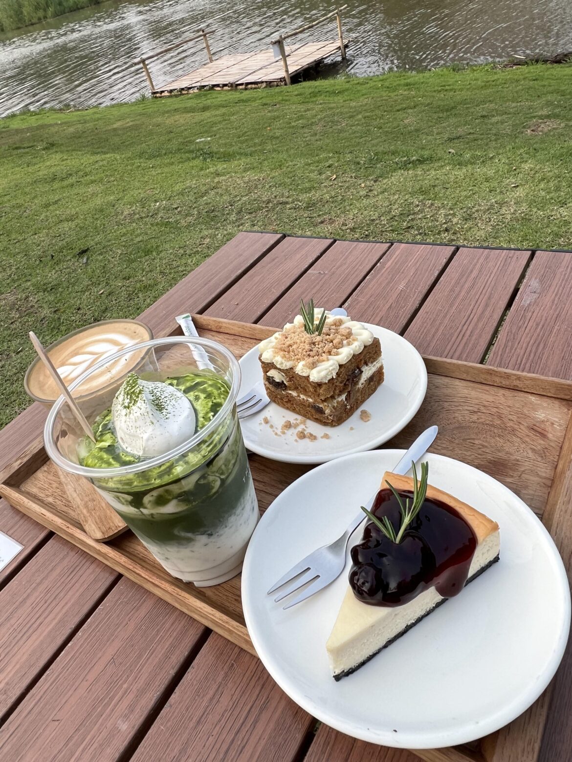 Carrot and cheesecake by the river, name a better combi