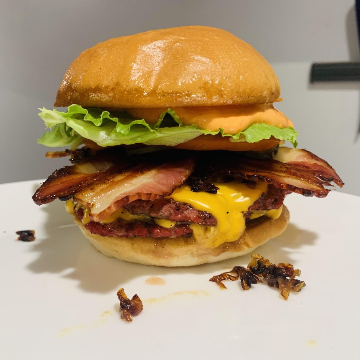 Made Homemade Smoked Double Cheeseburgers