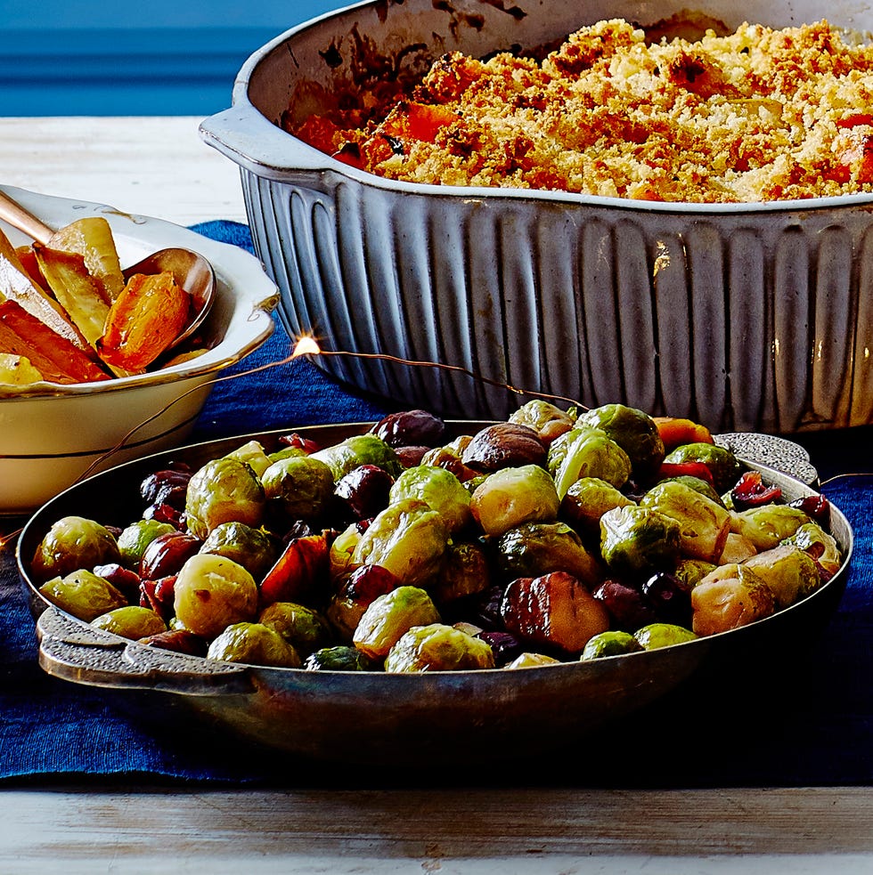 vegetarian christmas recipe jewelled sprouts and chestnuts