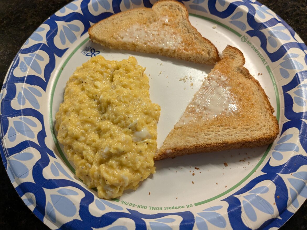 A close approximation of Waffle House scrambled eggs and cheese.