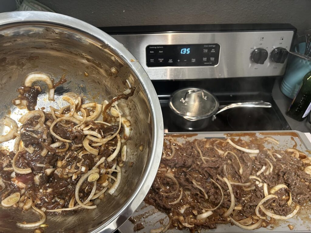 Whole extra onion into Costco bulgogi beef