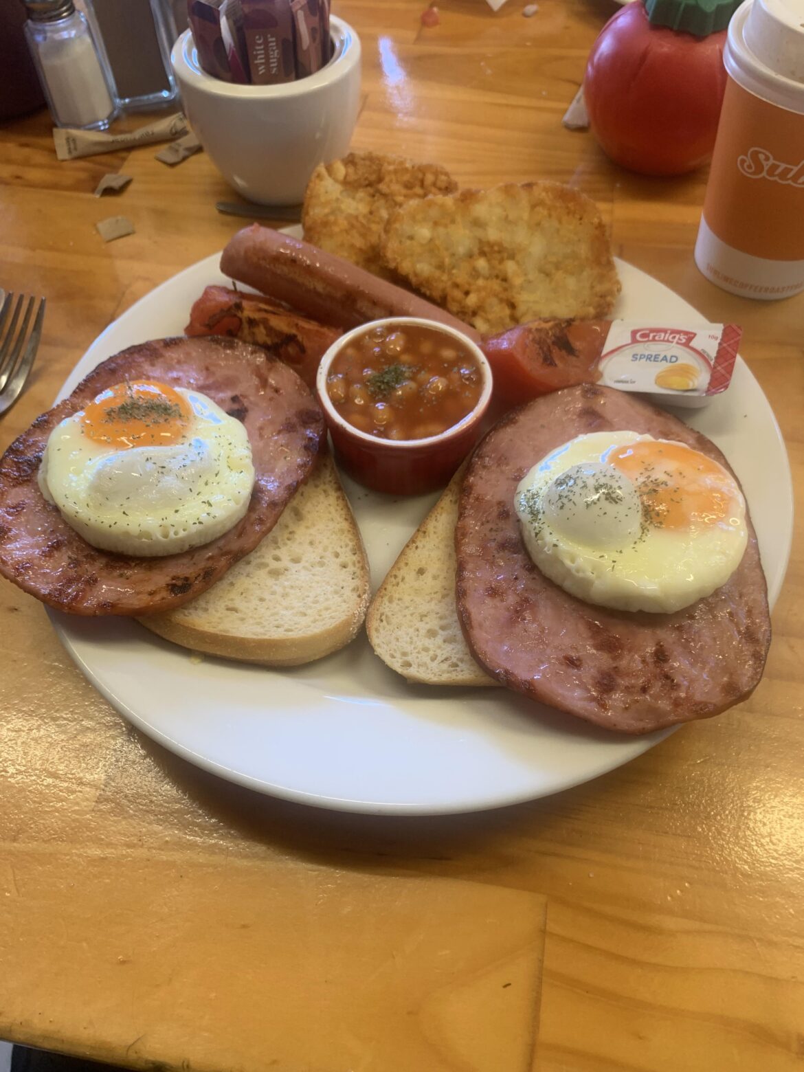 “Big breakfast” Alpine cafe St Arnaud New Zealand