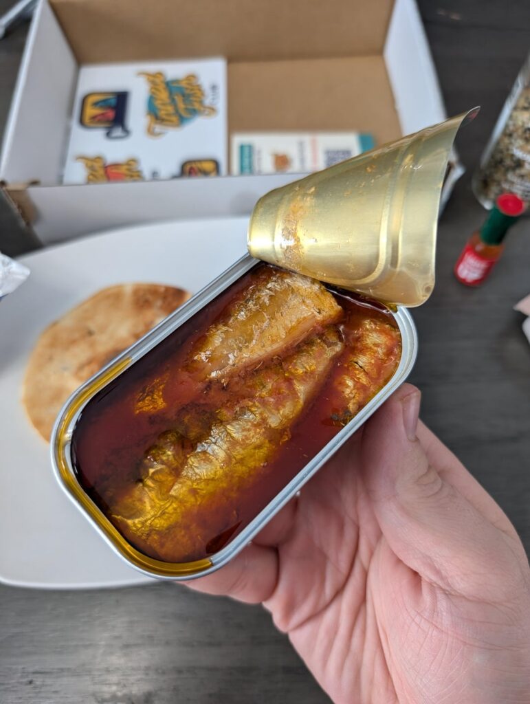 Maria organic sardines with tomatoes in EVOO, some of the best I've had!