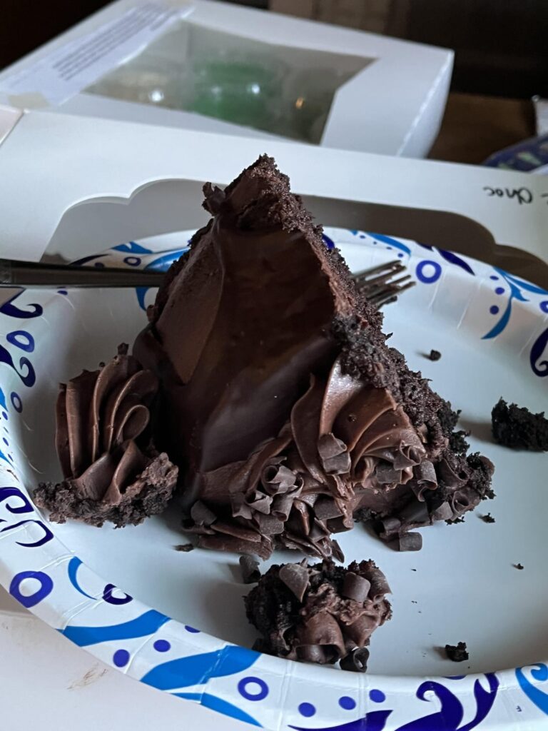 Calorie estimate for this slice of Triple Chocolate Layer Cake?