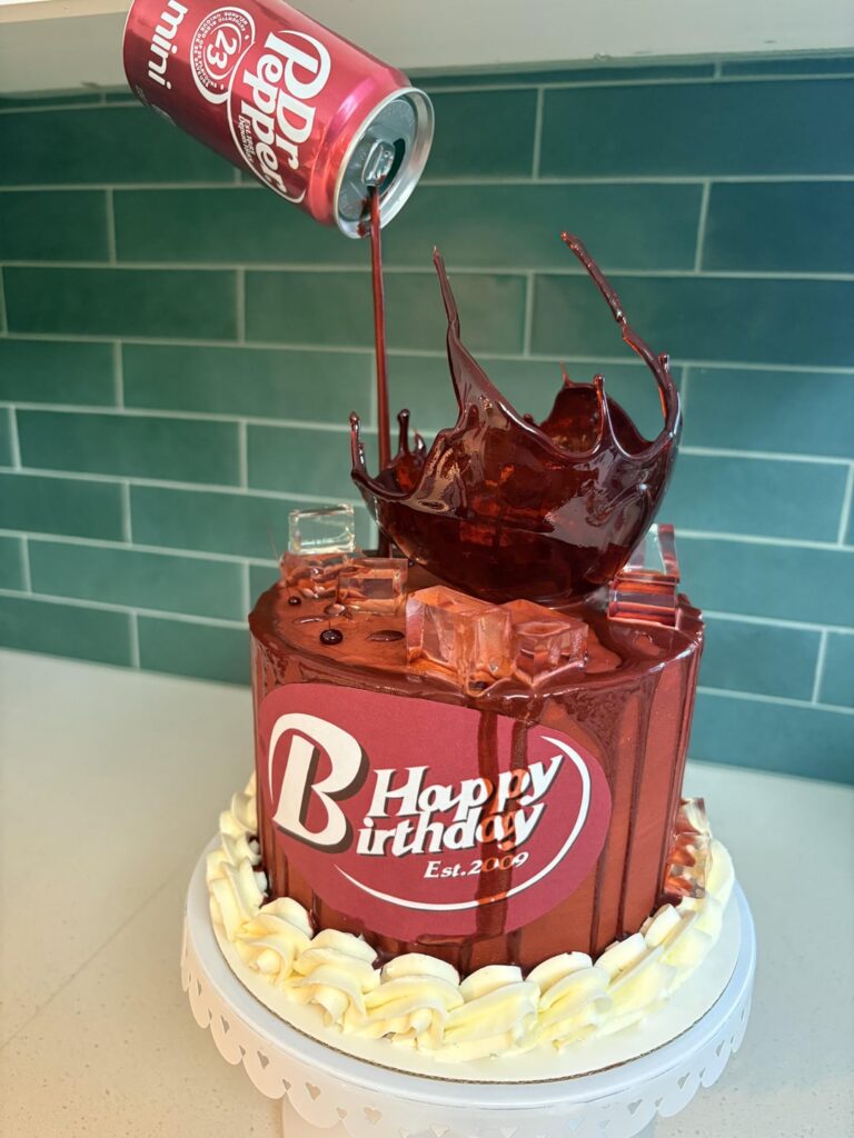 My wildest cake so far, it’s nearly all edible and definitely took all day. (Chocolate Dr Pepper flavour!)