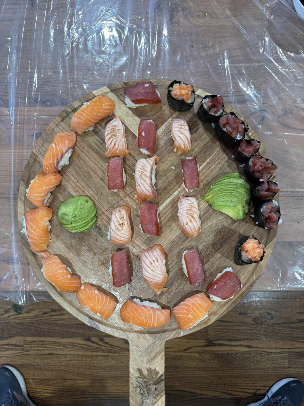 My first nigiri. Super proud of myself.