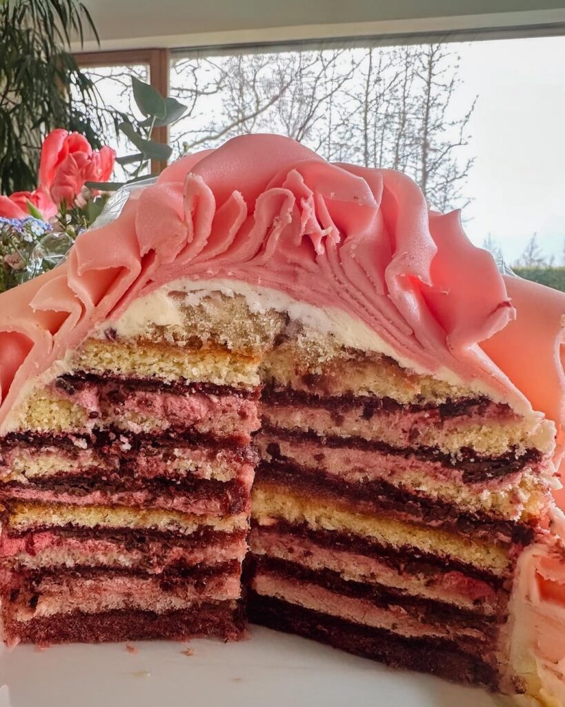 I’m back with the rose cake and I brought you all a slice!