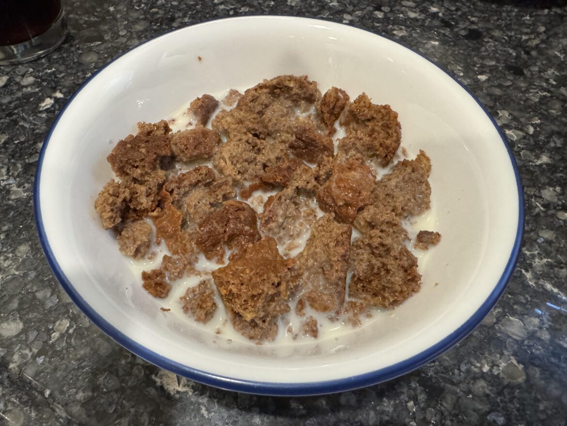 Cake was so dry I had to add milk and eat it like a Weetabix