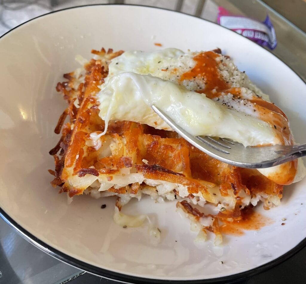 Waffle iron hashbrowns changed my life