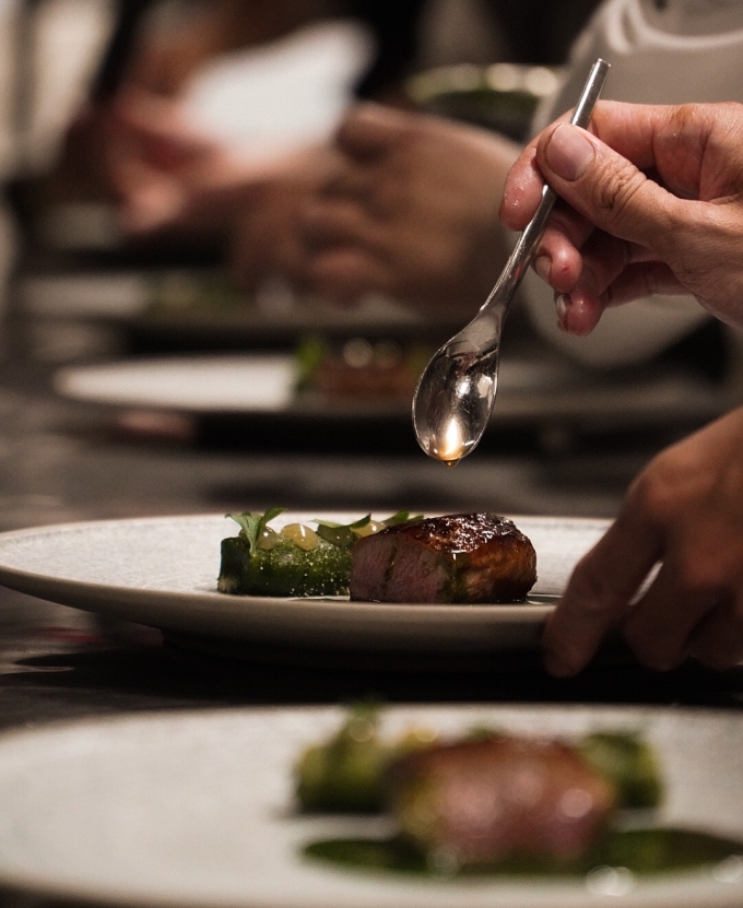 Tenderloin is one of the dishes featured in the Christmas-themed menu, served with vegetables. Photo courtesy of Le Corto