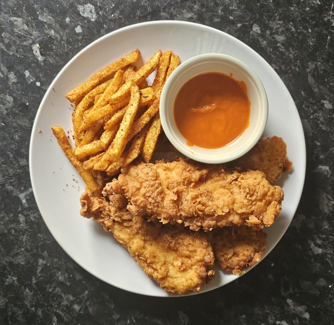 Homemade Fried Chicken and Fries