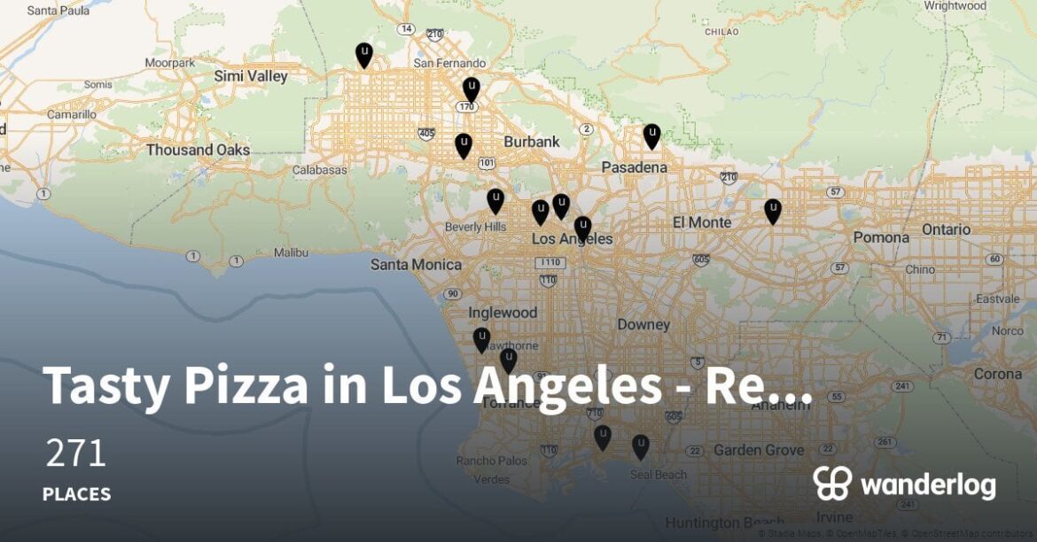 With r/FoodLosAngeles's help, I made a map of the tastiest pizzas in Los Angeles - color coded by regional variations on style.