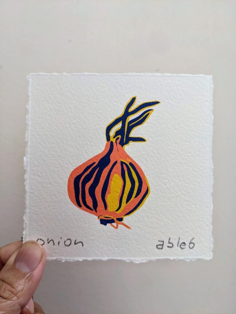 Colorful Sprouting Onion, original art