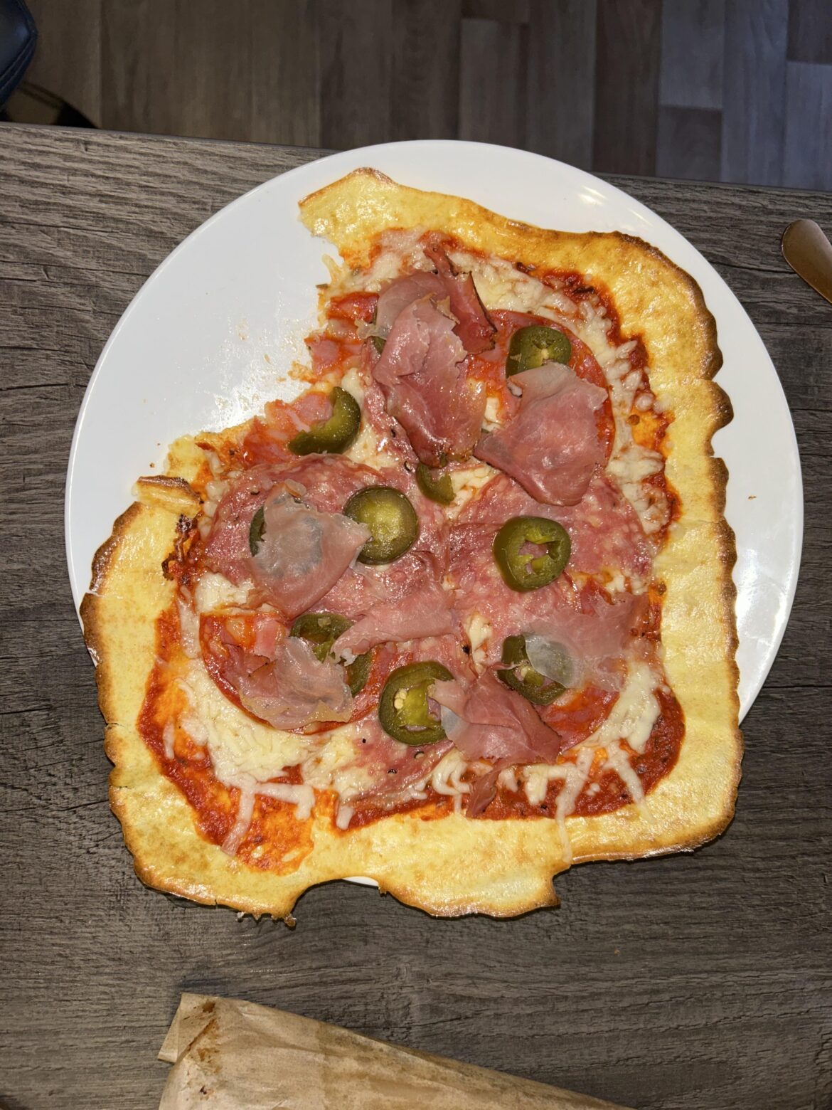 Cottage cheese flat bread pizza